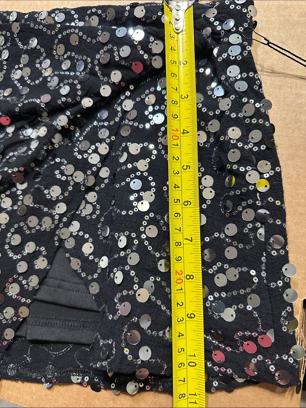 Emerson Lang Black Sequin Mini Skirt/Skort -Small - Picture 7 of 13